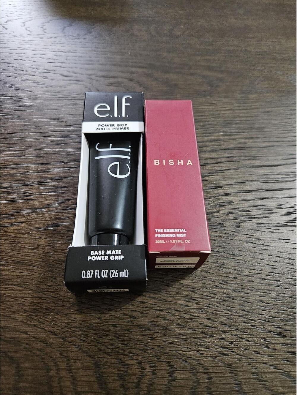 e.l.f. Power Grip Matte Primer and Bisha The Essential Finishing Mist